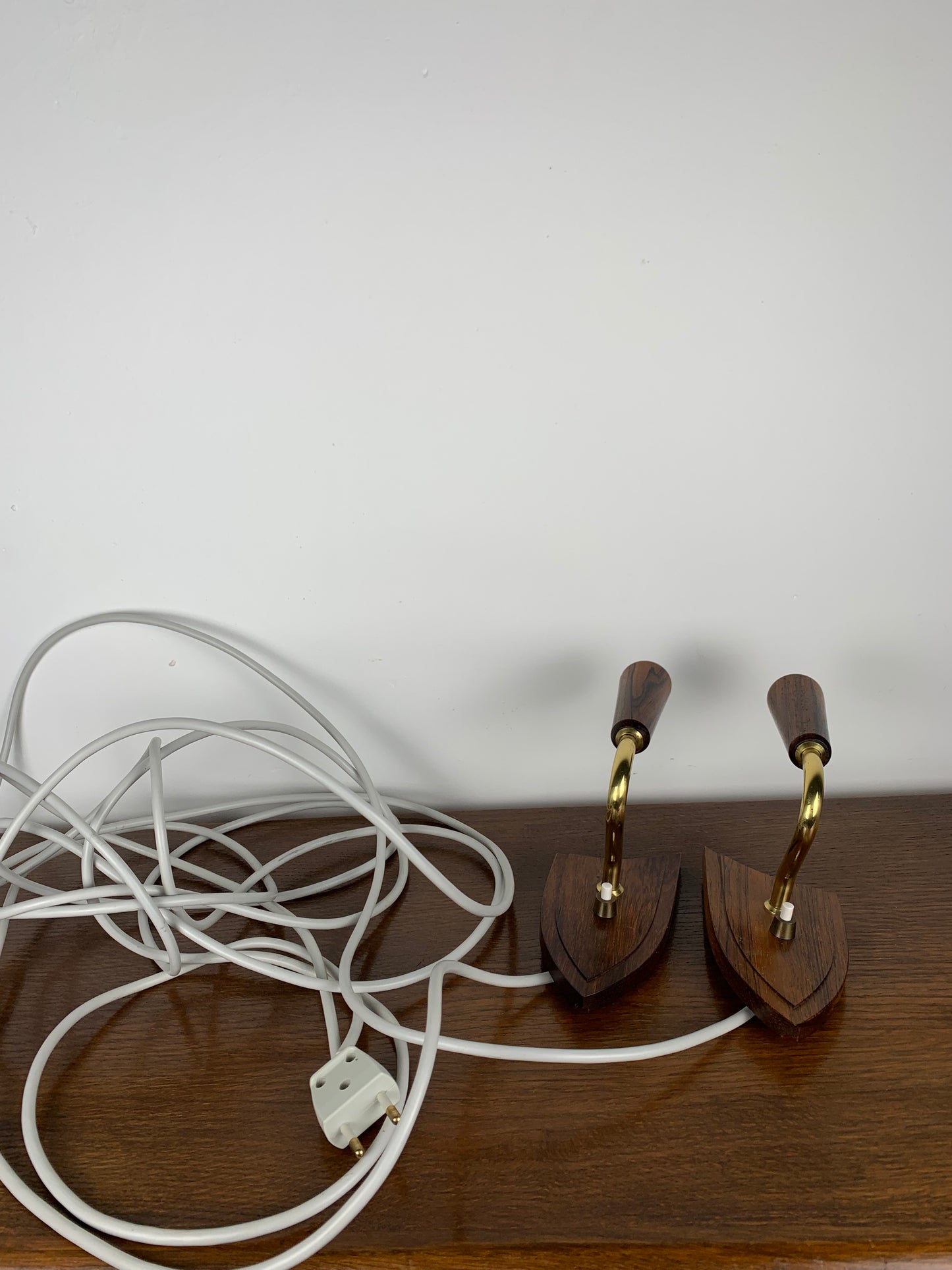 Pair of rosewood wall lamp, Denmark, 1960