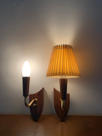 Pair of rosewood wall lamp, Denmark, 1960