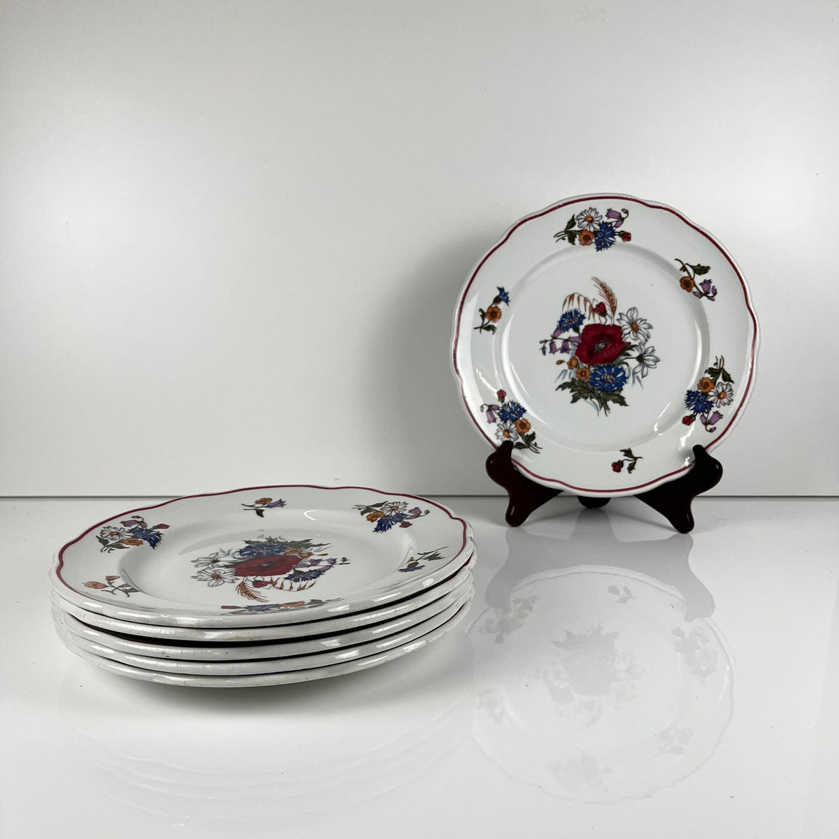 Set of 6 "Agreste" dinner plates, Sarreguemines, late 20th century, Pyroblan
