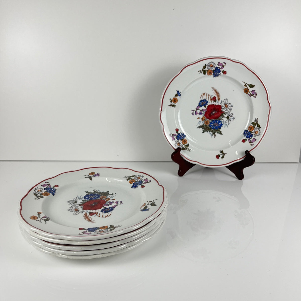 Set of 6 "Agreste" dinner plates, Sarreguemines, late 20th century, Pyroblan