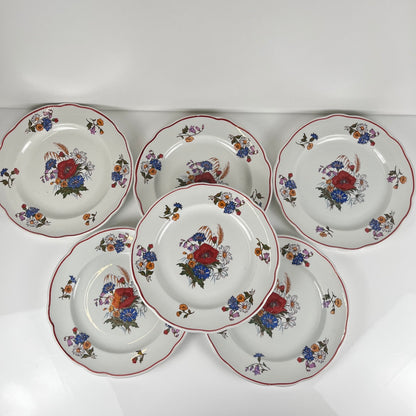Set of 6 "Agreste" dinner plates, Sarreguemines, late 20th century, Pyroblan