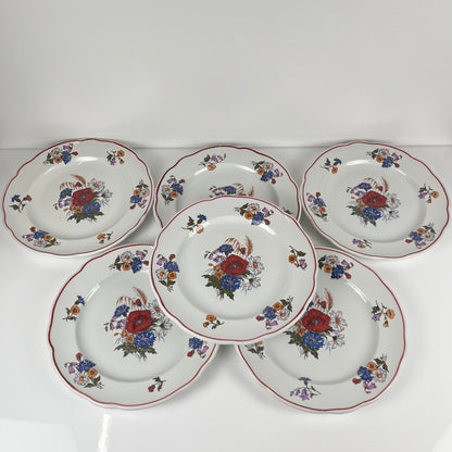 Set of 6 "Agreste" dinner plates, Sarreguemines, late 20th century, Pyroblan