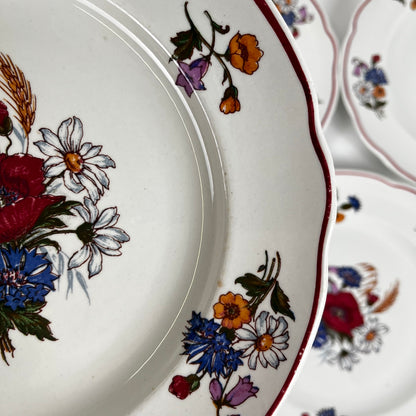 Set of 6 "Agreste" dinner plates, Sarreguemines, late 20th century, Pyroblan