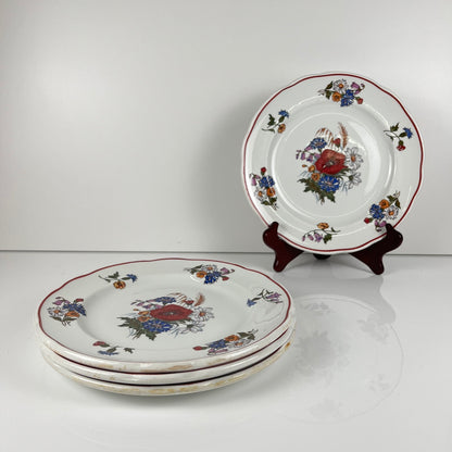 Set of 4 "Agreste" dinner plates, Sarreguemines, late 20th century, Pyroblan