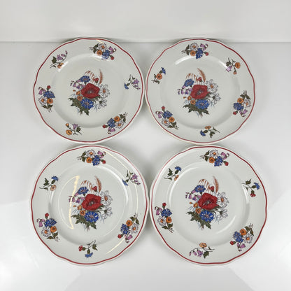 Set of 4 "Agreste" dinner plates, Sarreguemines, late 20th century, Pyroblan