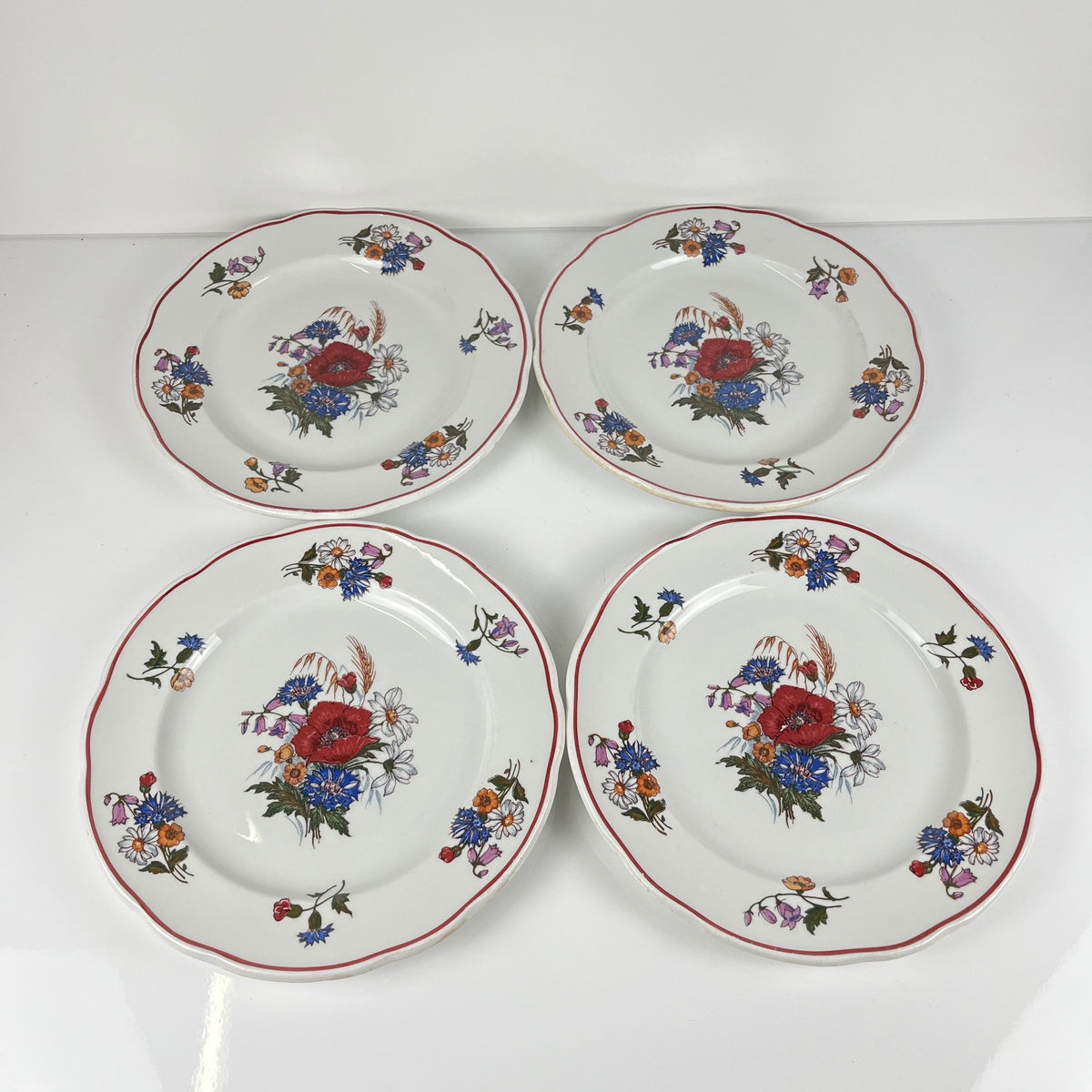 Set of 4 "Agreste" dinner plates, Sarreguemines, late 20th century, Pyroblan