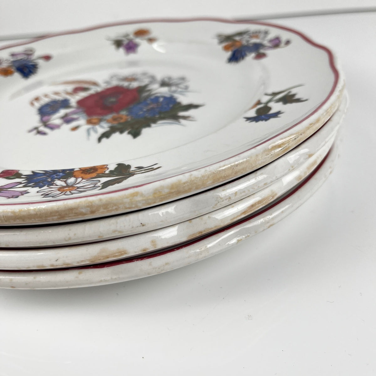 Set of 4 "Agreste" dinner plates, Sarreguemines, late 20th century, Pyroblan