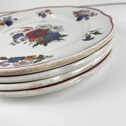 Set of 4 "Agreste" dinner plates, Sarreguemines, late 20th century, Pyroblan