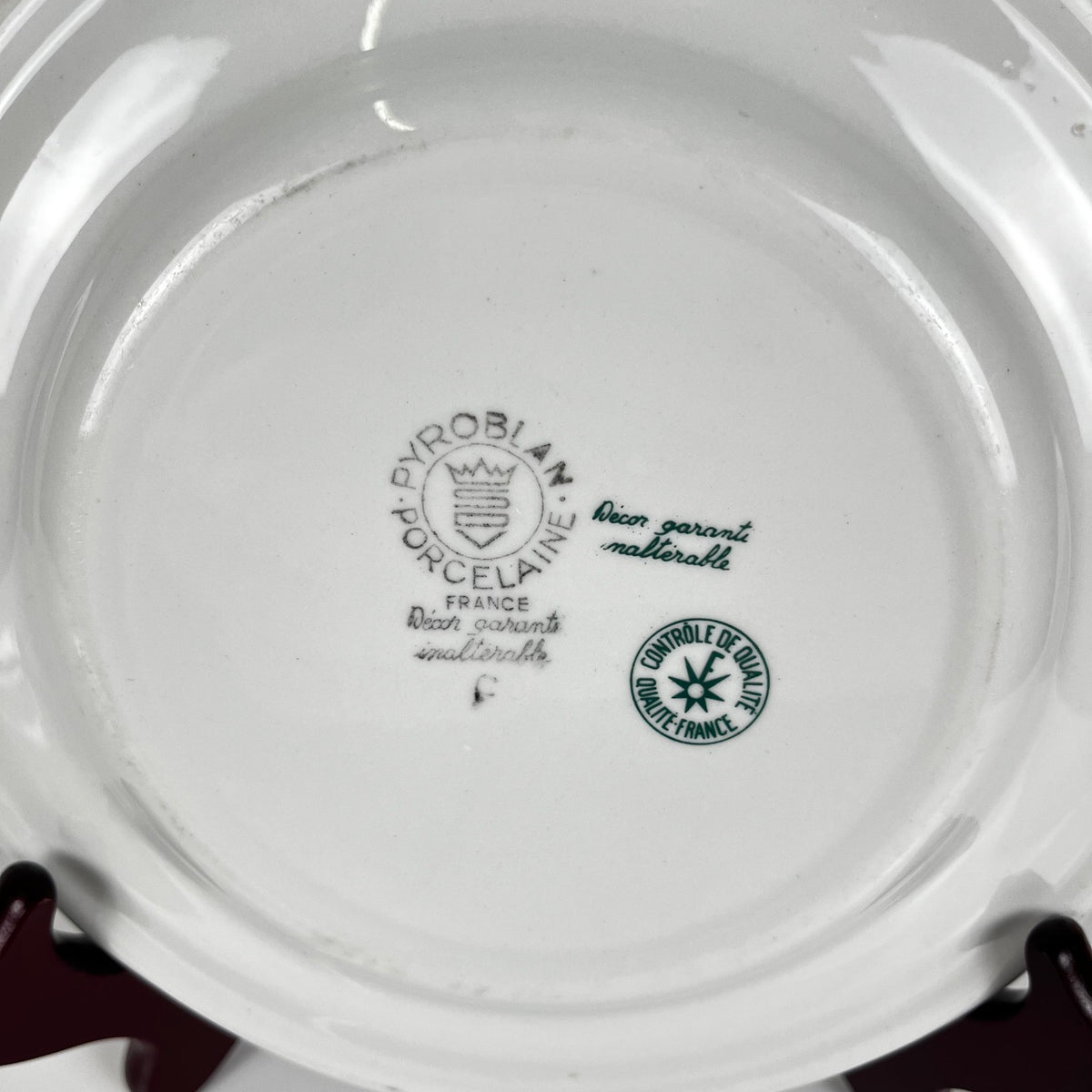 Set de 4 assiettes à dessert "Agreste", Sarreguemines, fin XXe, Pyroblan