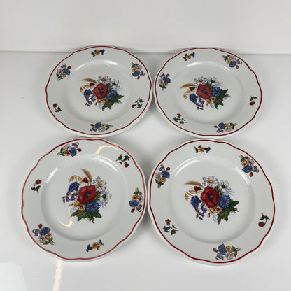 Set de 4 assiettes à dessert "Agreste", Sarreguemines, fin XXe, Pyroblan