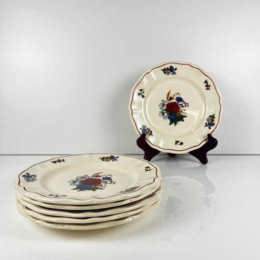 Lot de 6 assiettes à dessert "Agreste" Sarreguemines, XXe s.
