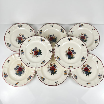 Lot de 8 assiettes à dessert "Agreste" Sarreguemines, XXe s.