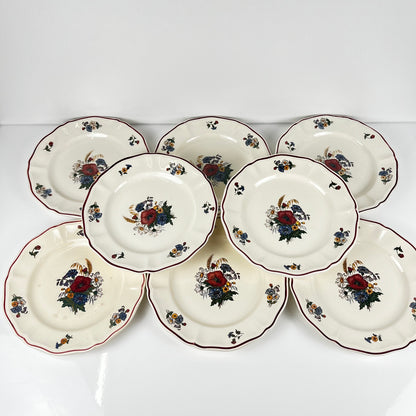 Lot de 8 assiettes à dessert "Agreste" Sarreguemines, XXe s.