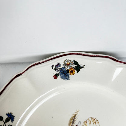 Lot de 8 assiettes à dessert "Agreste" Sarreguemines, XXe s.