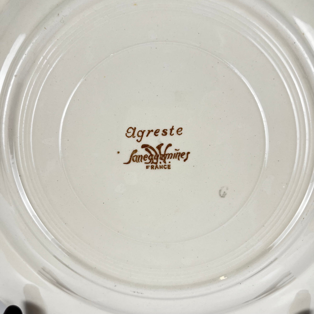 Lot de 6 assiettes plates "Agreste" Sarreguemines, XXe s.