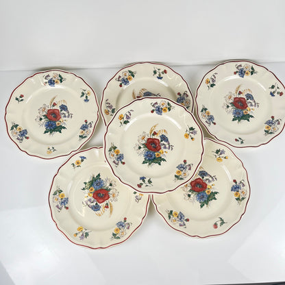 Lot de 6 assiettes plates "Agreste" Sarreguemines, XXe s.