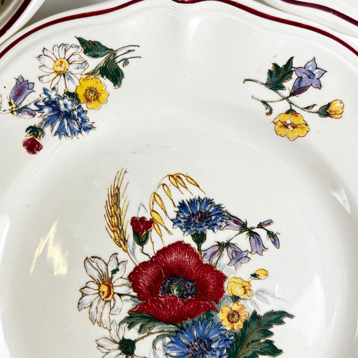 Lot de 6 assiettes plates "Agreste" Sarreguemines, XXe s.