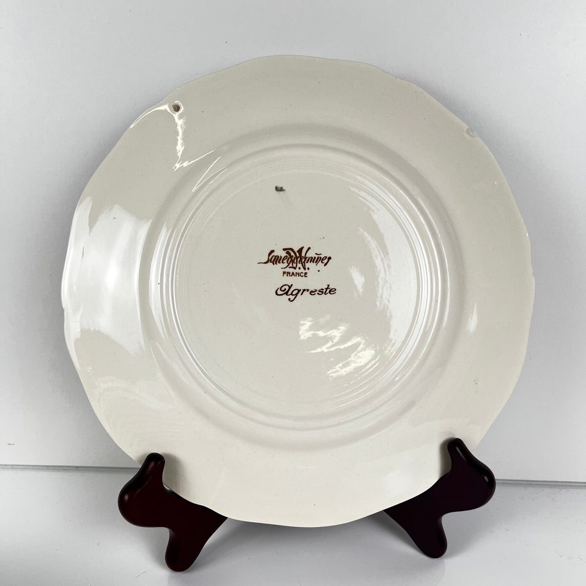 Lot de 8 assiettes plates "Agreste" Sarreguemines, XXe s.
