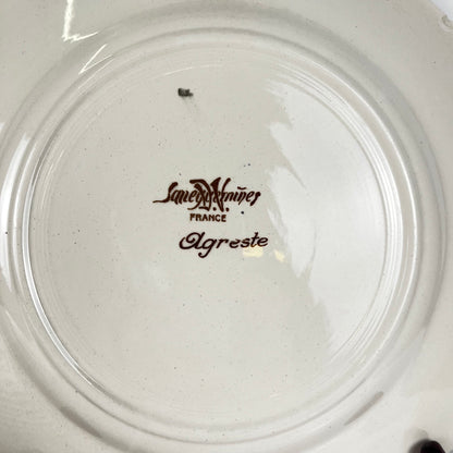 Lot de 8 assiettes plates "Agreste" Sarreguemines, XXe s.