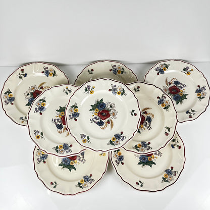 Lot de 8 assiettes plates "Agreste" Sarreguemines, XXe s.