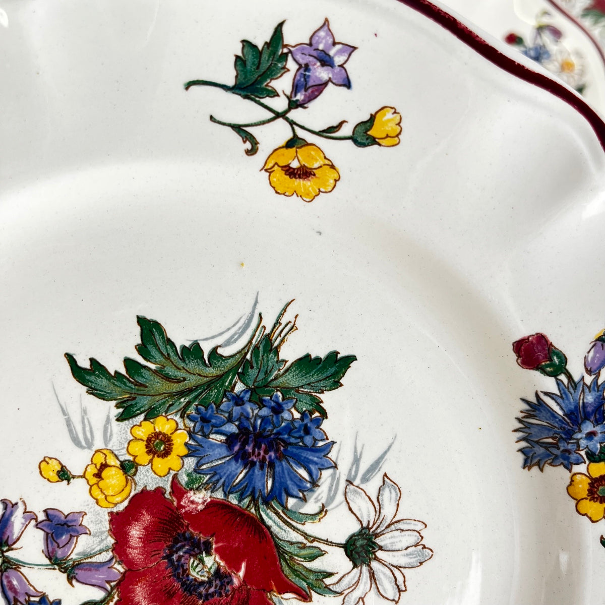 Lot de 8 assiettes plates "Agreste" Sarreguemines, XXe s.