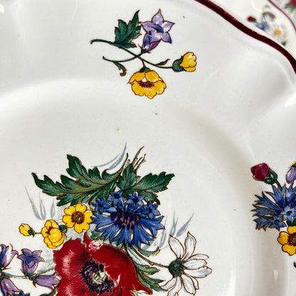 Lot de 8 assiettes plates "Agreste" Sarreguemines, XXe s.
