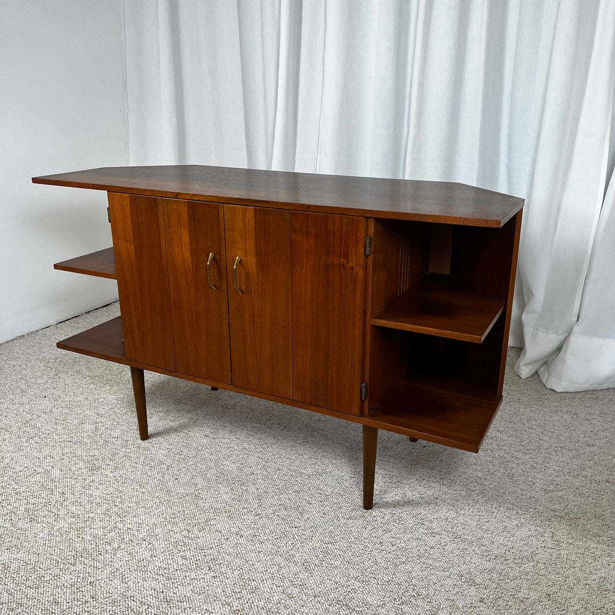 Buffet bas en placage teck, 1960/70, Midcentury modern