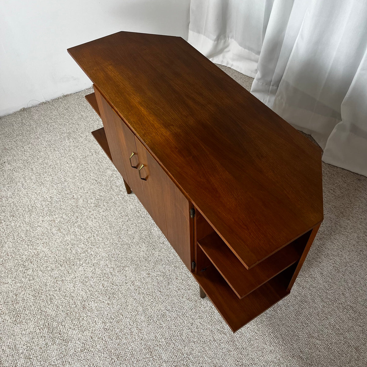 Buffet bas en placage teck, 1960/70, Midcentury modern