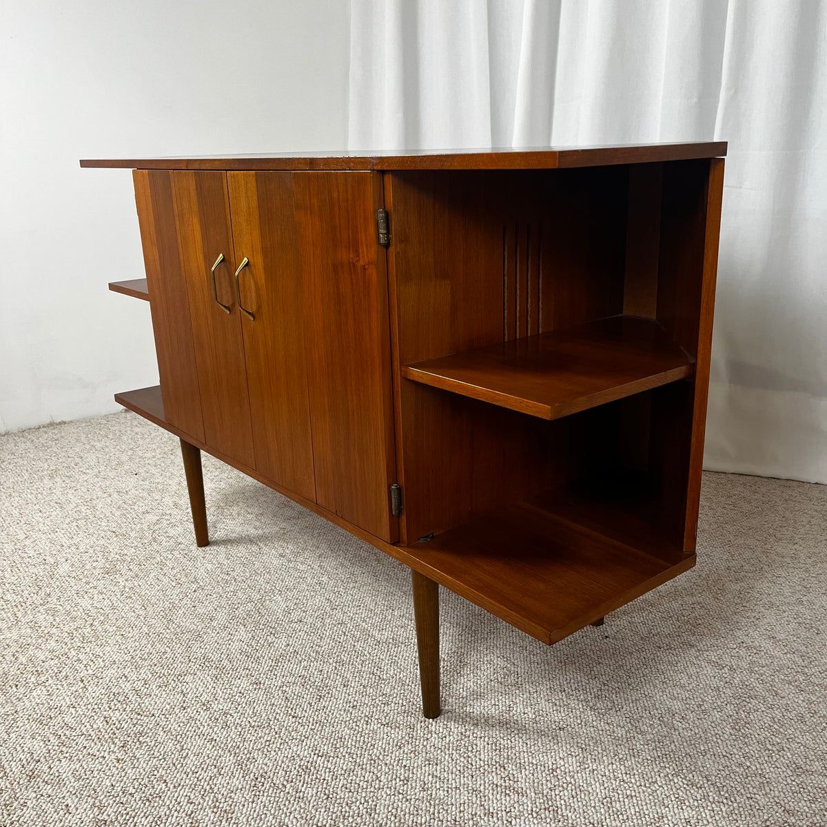 Buffet bas en placage teck, 1960/70, Midcentury modern