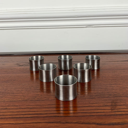 Set of 6 stainless steel napkin rings