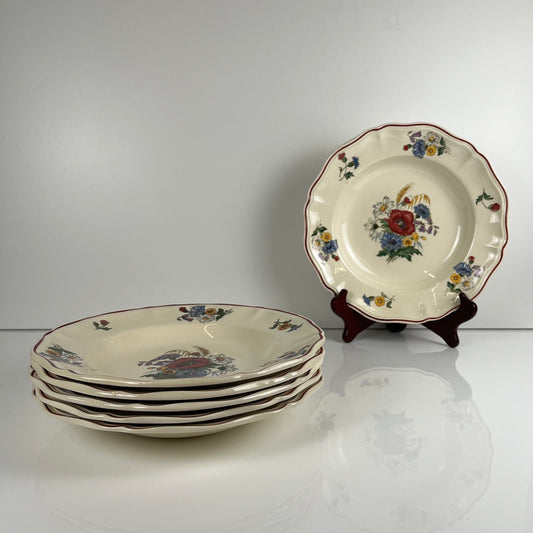 Lot de 6 assiettes creuses "Agreste" Sarreguemines, XXe s.
