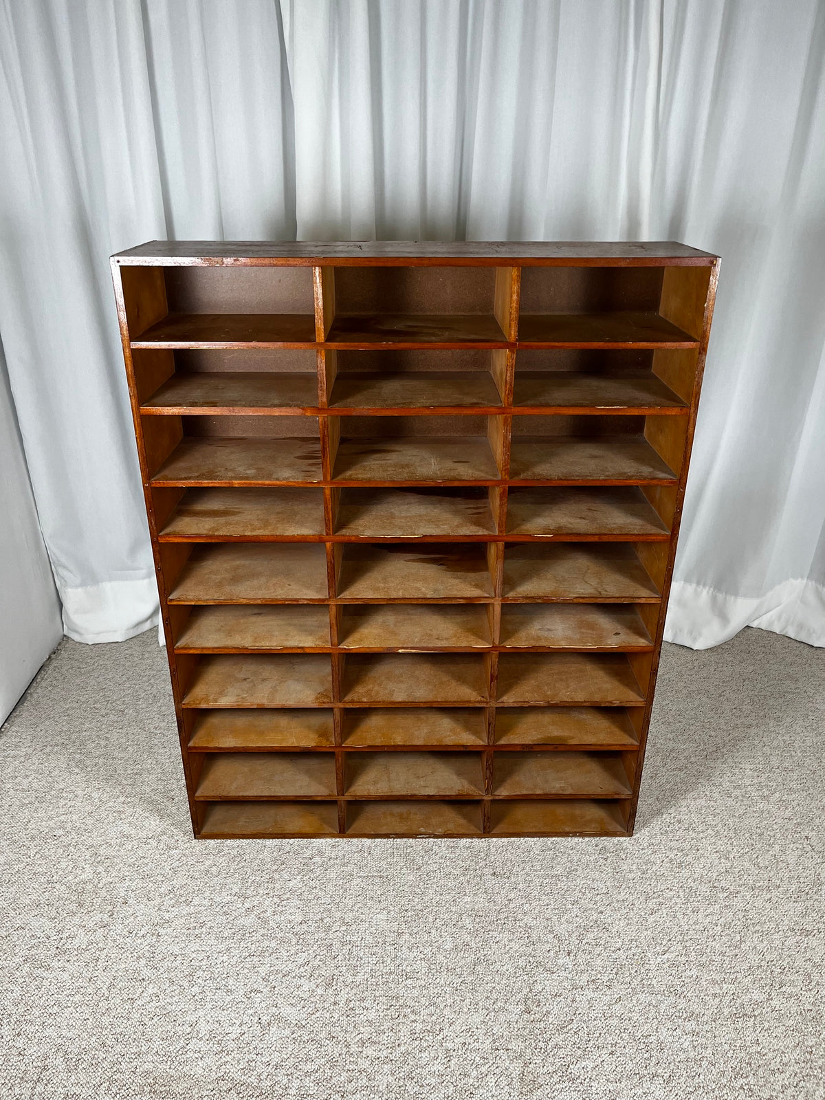 30-compartment industrial cabinet, first half of the 20th century.