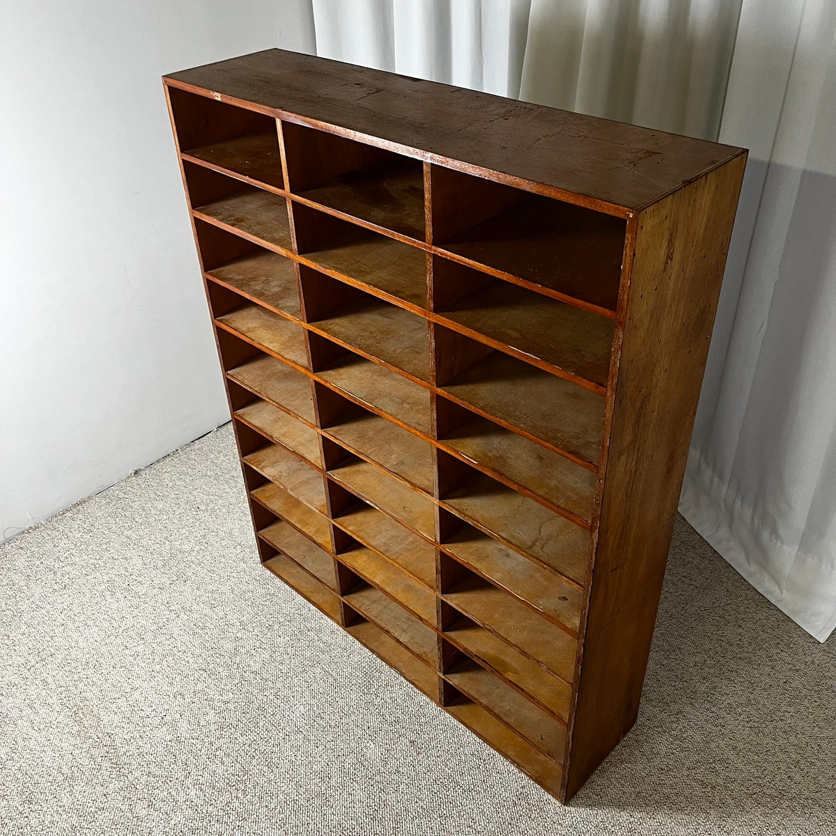 30-compartment industrial cabinet, first half of the 20th century.
