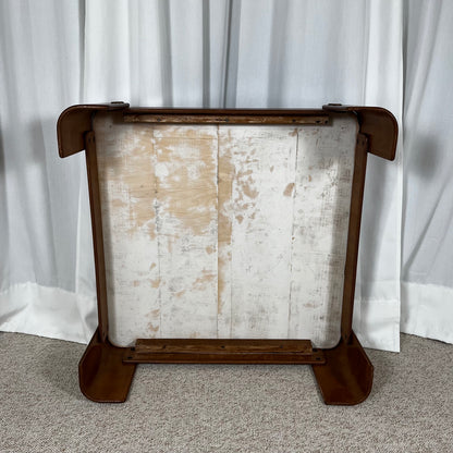 Modernist square coffee table in teak-stained beech veneer, 1970/80