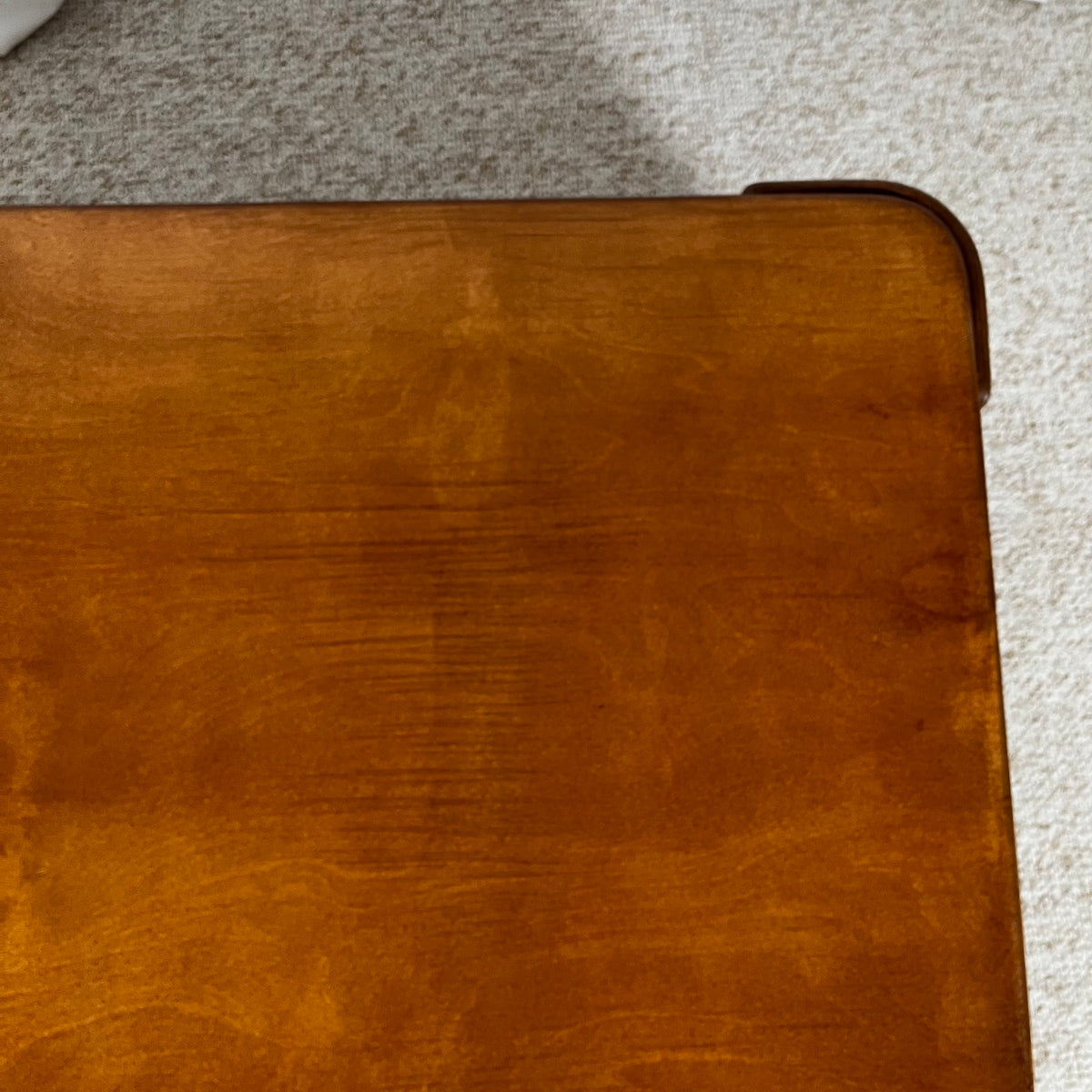 Modernist square coffee table in teak-stained beech veneer, 1970/80
