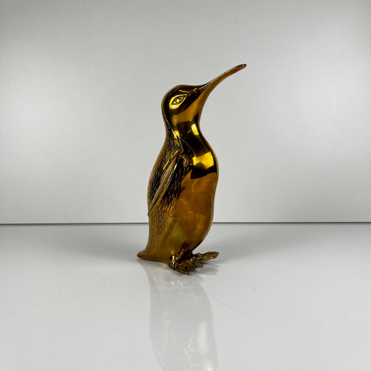 Sculpture de pingouin en laiton, style Hollywood regency - Midcentury modern