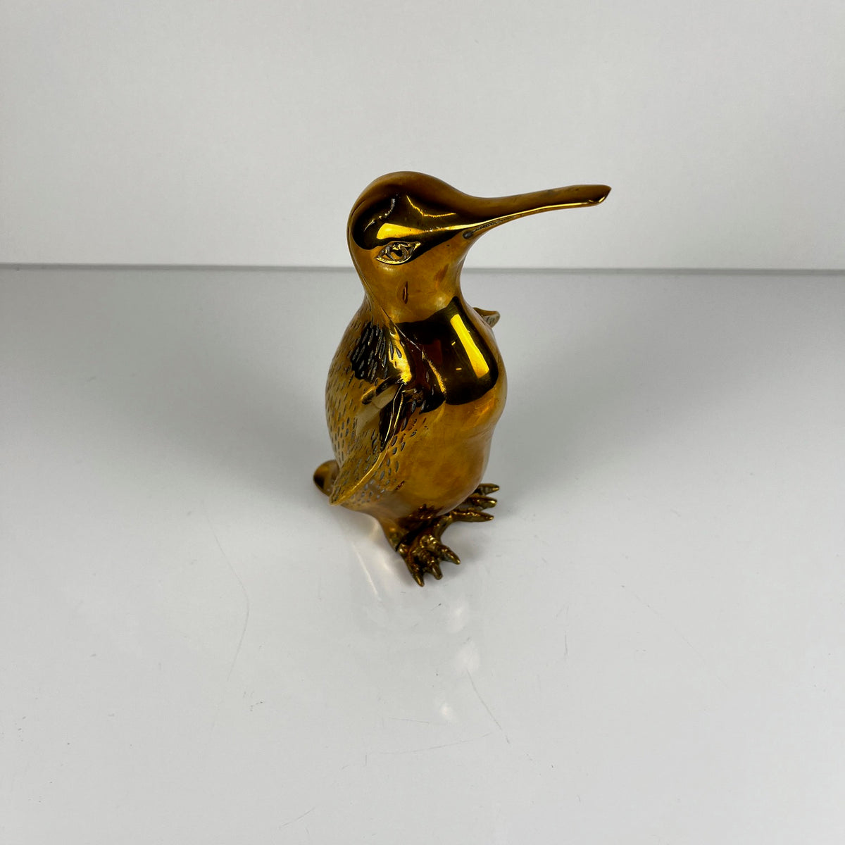 Sculpture de pingouin en laiton, style Hollywood regency - Midcentury modern