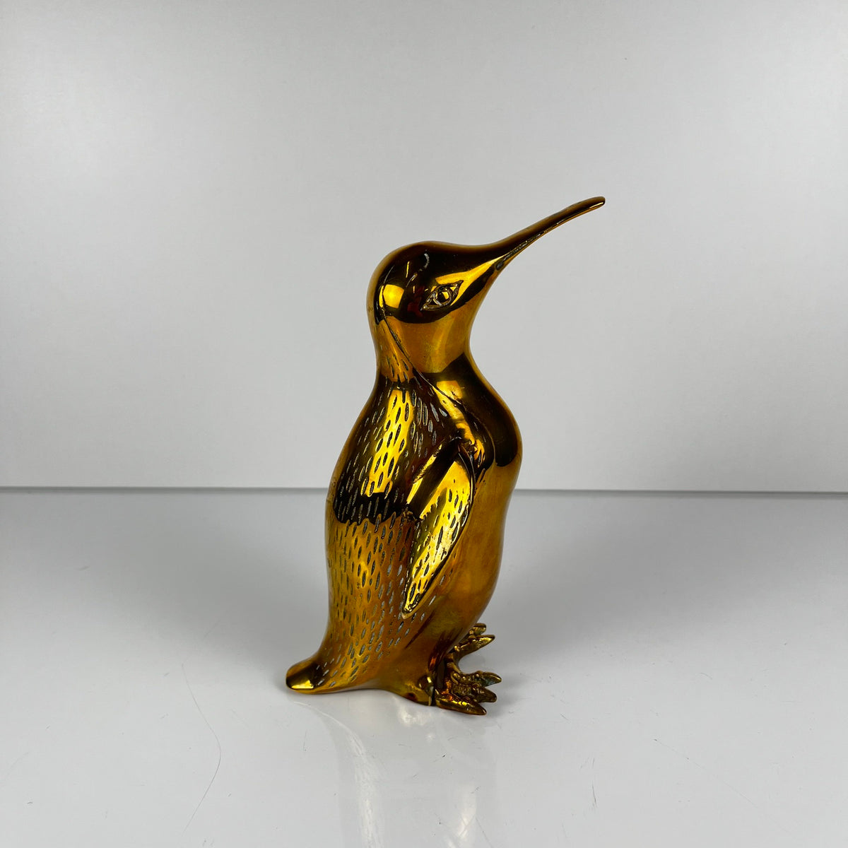 Sculpture de pingouin en laiton, style Hollywood regency - Midcentury modern