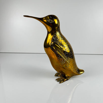 Sculpture de pingouin en laiton, style Hollywood regency - Midcentury modern