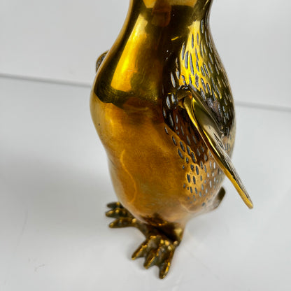 Sculpture de pingouin en laiton, style Hollywood regency - Midcentury modern