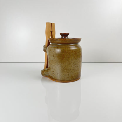Pot à cornichon en grès avec pince