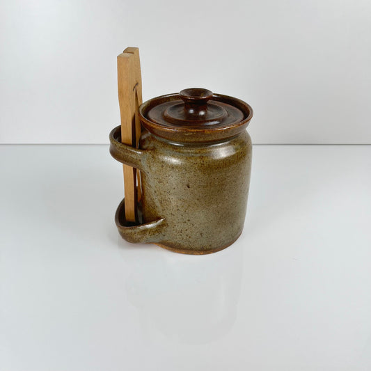 Pot à cornichon en grès avec pince
