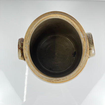 Antique stoneware confit pot, grey, 1900