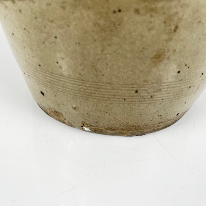 Antique stoneware confit pot, grey, 1900