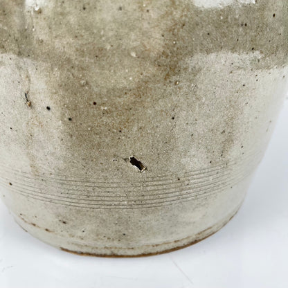 Antique stoneware confit pot, grey, 1900