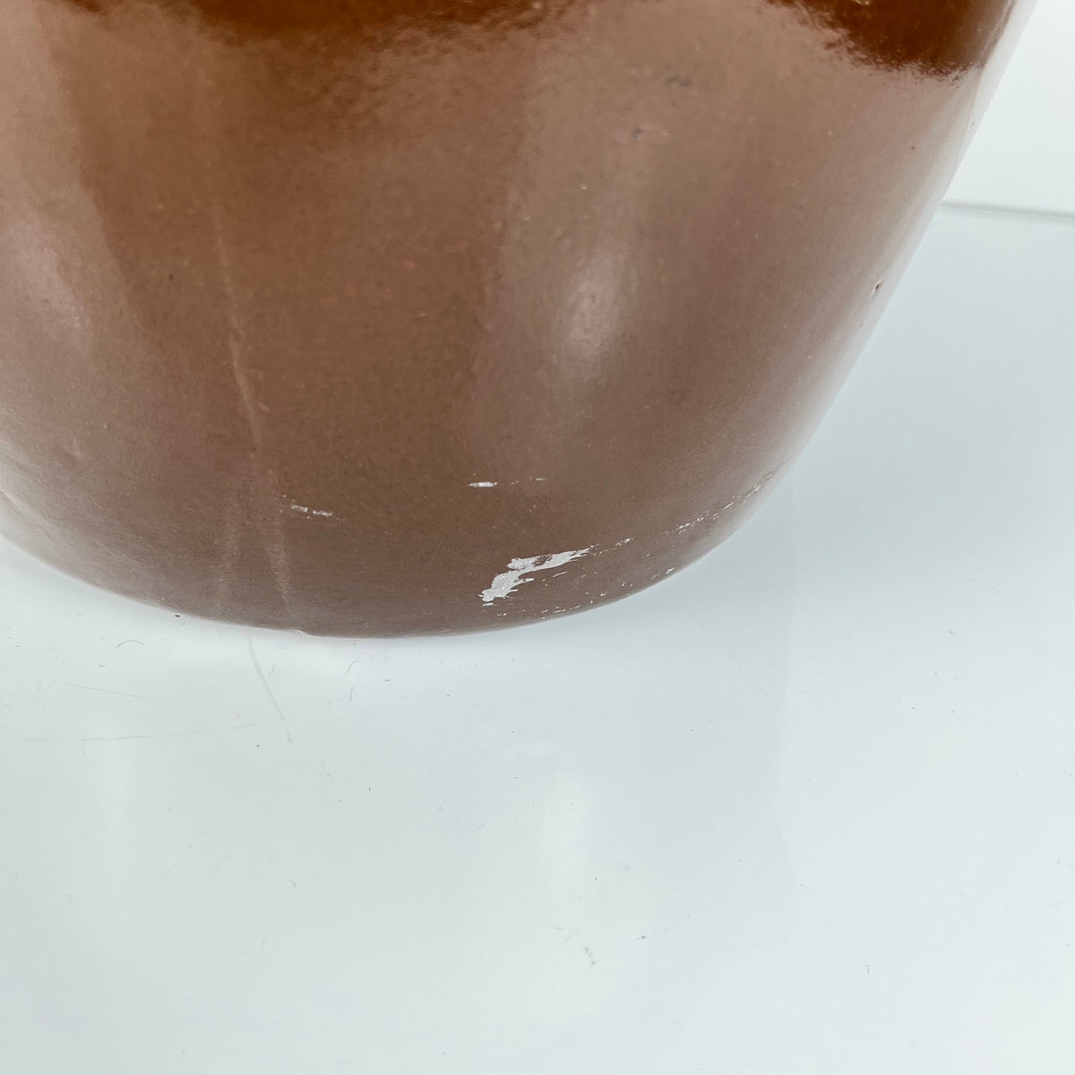 Grand Pot à confit / graisse ancien en grès , couleur marron, 1900