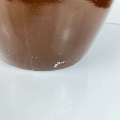 Grand Pot à confit / graisse ancien en grès , couleur marron, 1900