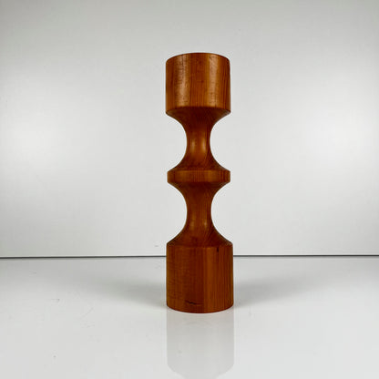 Bougeoir en bois tourné, pin,  Midcentury Modern , 1970