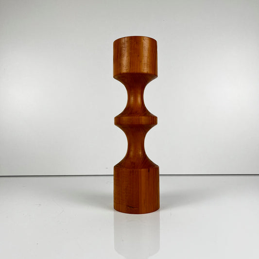 Bougeoir en bois tourné, pin,  Midcentury Modern , 1970