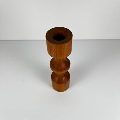 Bougeoir en bois tourné, pin,  Midcentury Modern , 1970